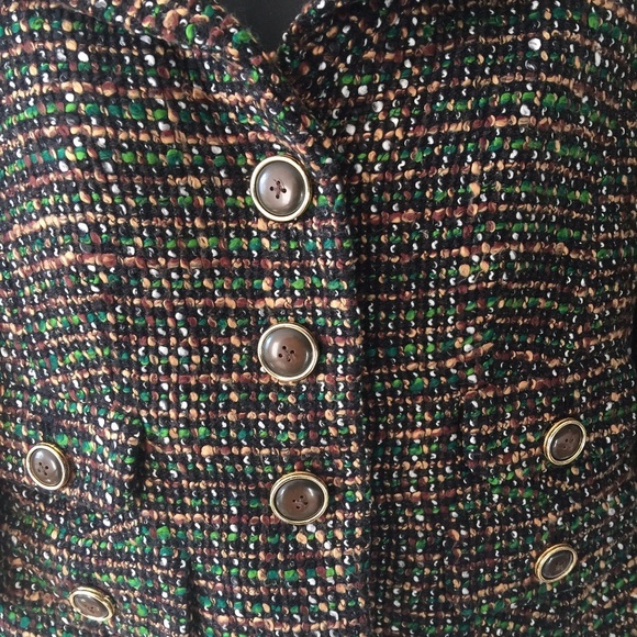 Ann Taylor Black Green Speckled Cropped Jacket 6 - Picture 2 of 8